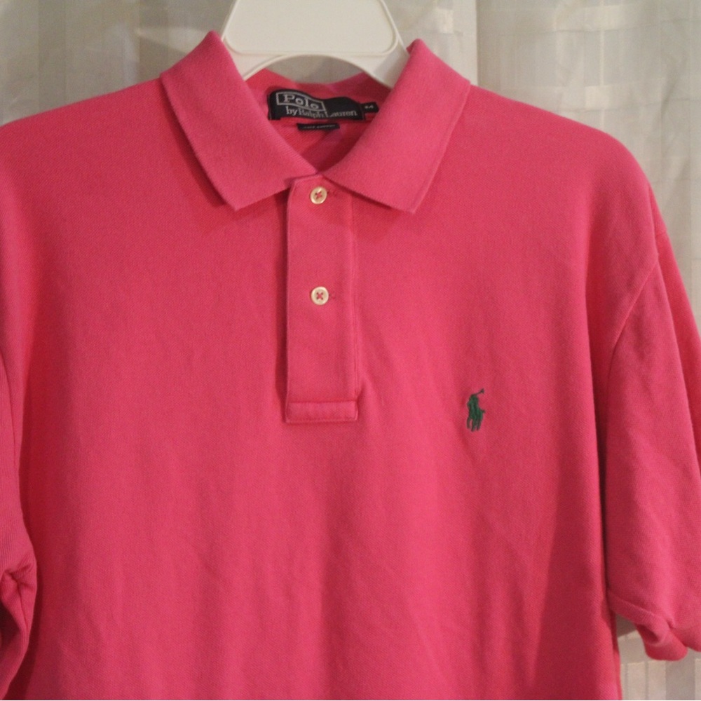 Polo by Ralph Lauren Pink Polo Shirt with Green Logo